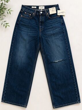 Universal Thread 90s Baggy Jeans Womens 12 Dark Wash Distressed NWT